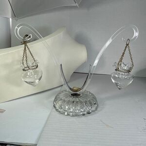 Antique apothecary pharmacy glass scale balances and hanger.